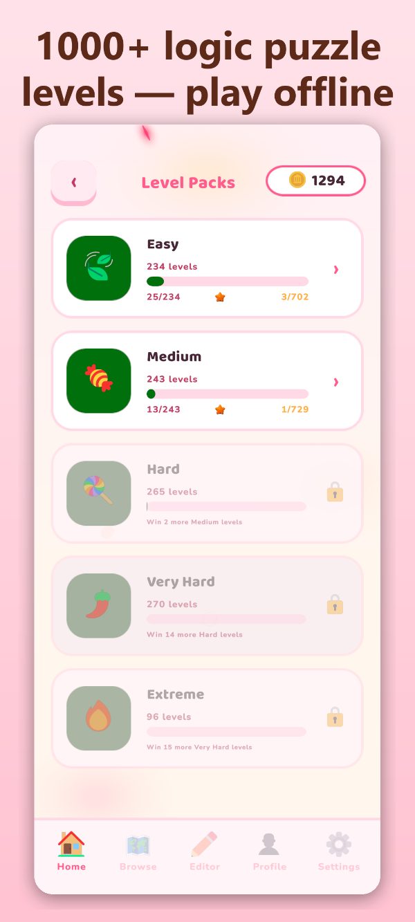Eggway level select across 24 chapters