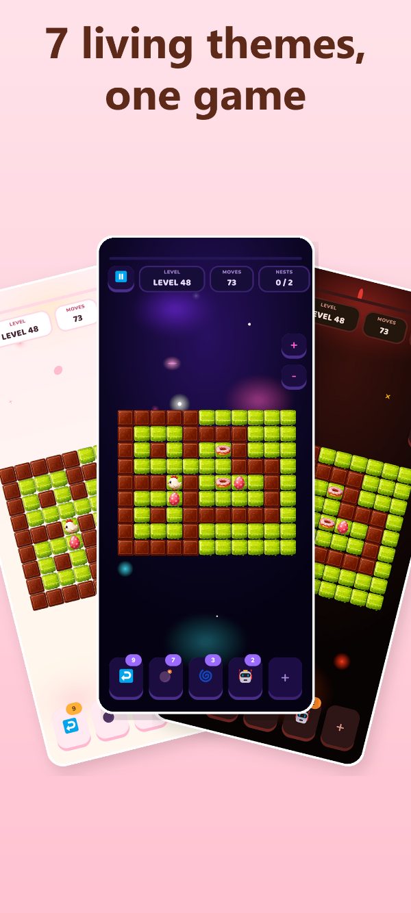Seven animated themes in Eggway