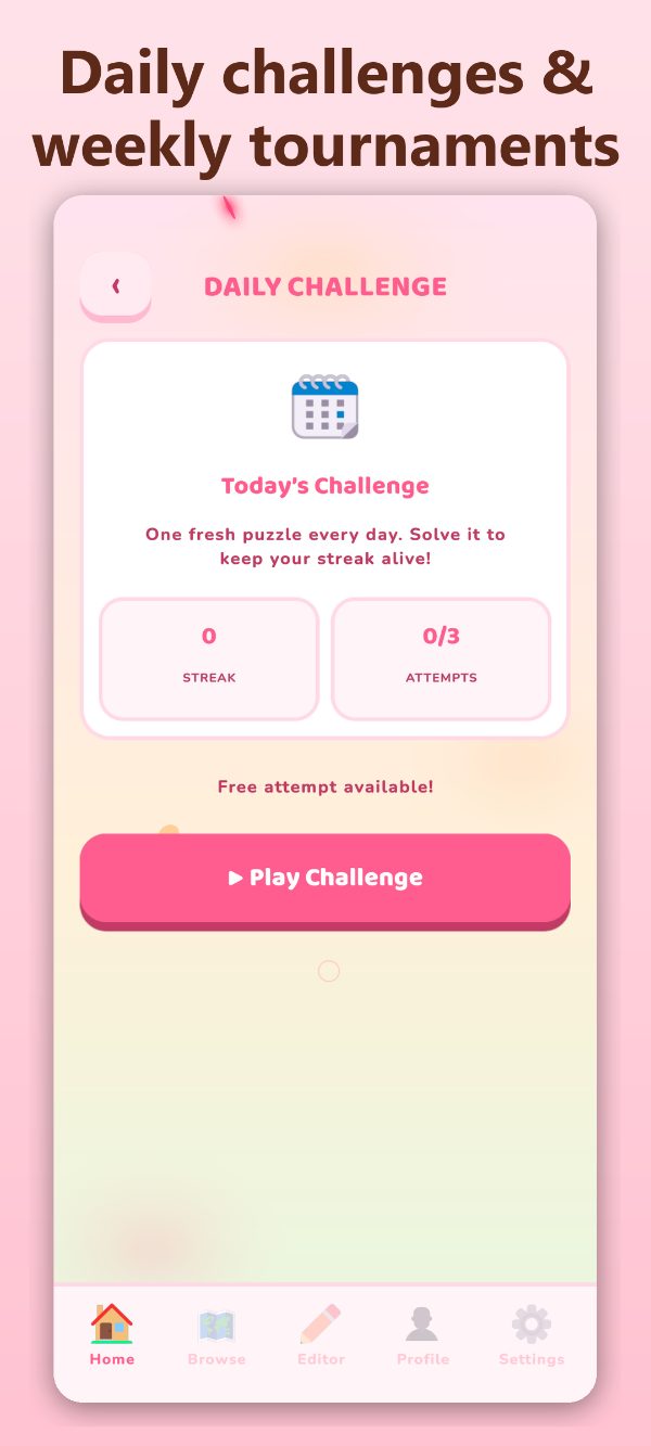 Eggway daily challenge with streaks and rewards